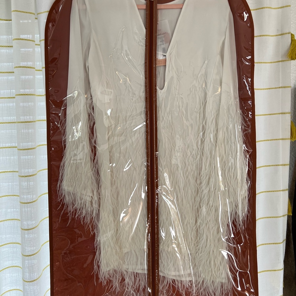 Cult Gaia Evelyn Dress Feather Wedding SMALL